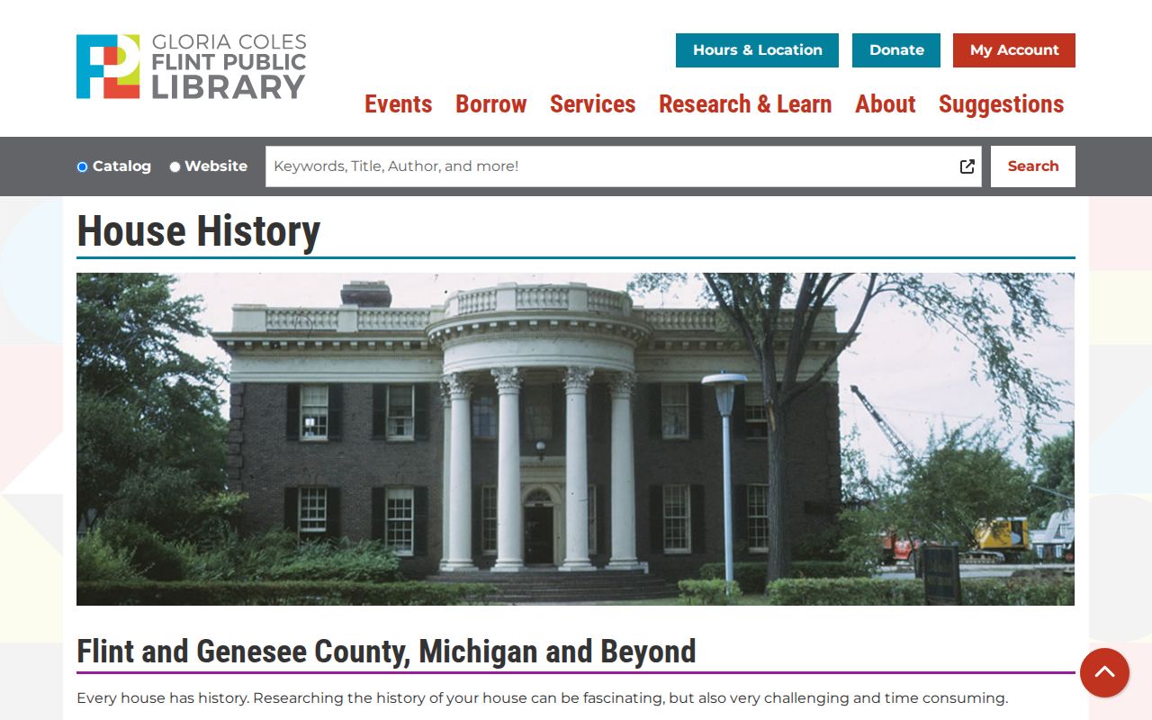 Genesee Township city directory companion sources in the Flint Public Library house-history guide