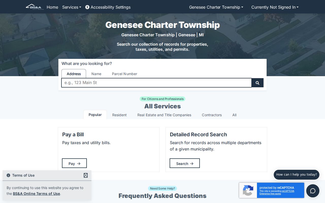 Genesee Township residents directory BS&A property search