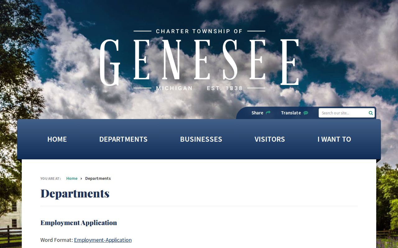 Genesee Township residents directory township departments source