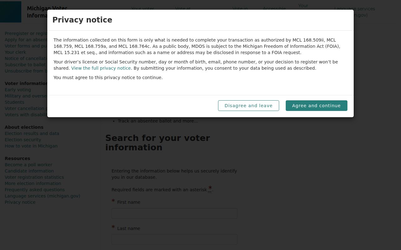 Genesee Township resident lookup Michigan Voter Information Center