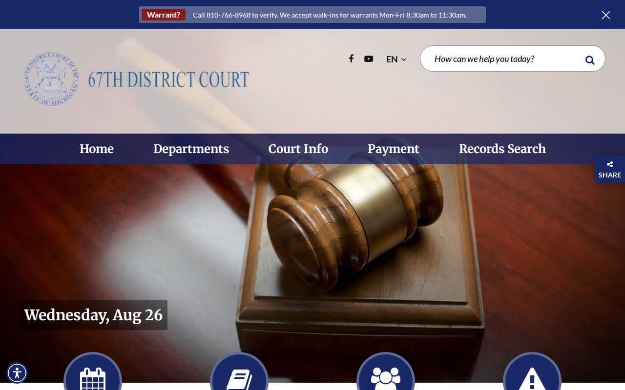 Genesee Township resident lookup court records route