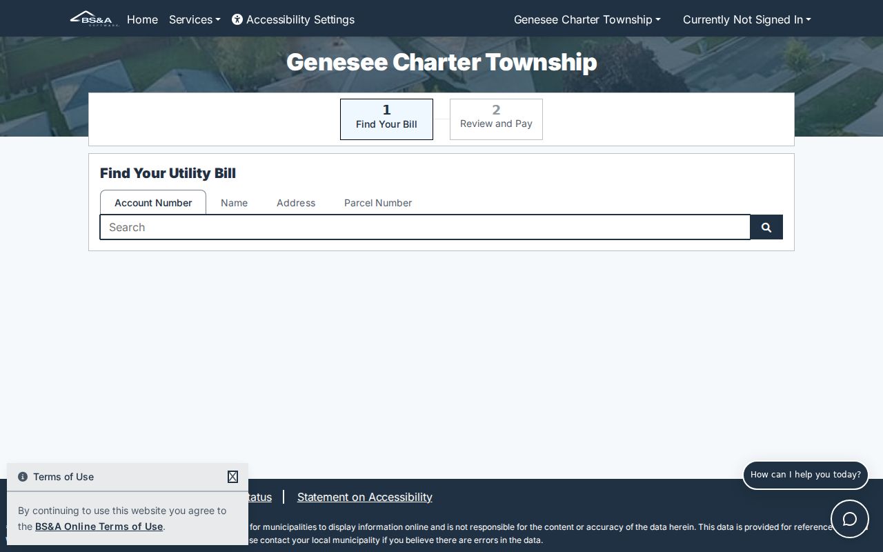 Genesee Township street directory BS&A tax and payment search